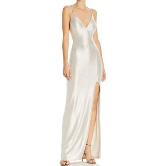 Aidan Mattox-Foiled Metallic Knit-Maxi-Sz 10-NWT - Picture 3 of 8